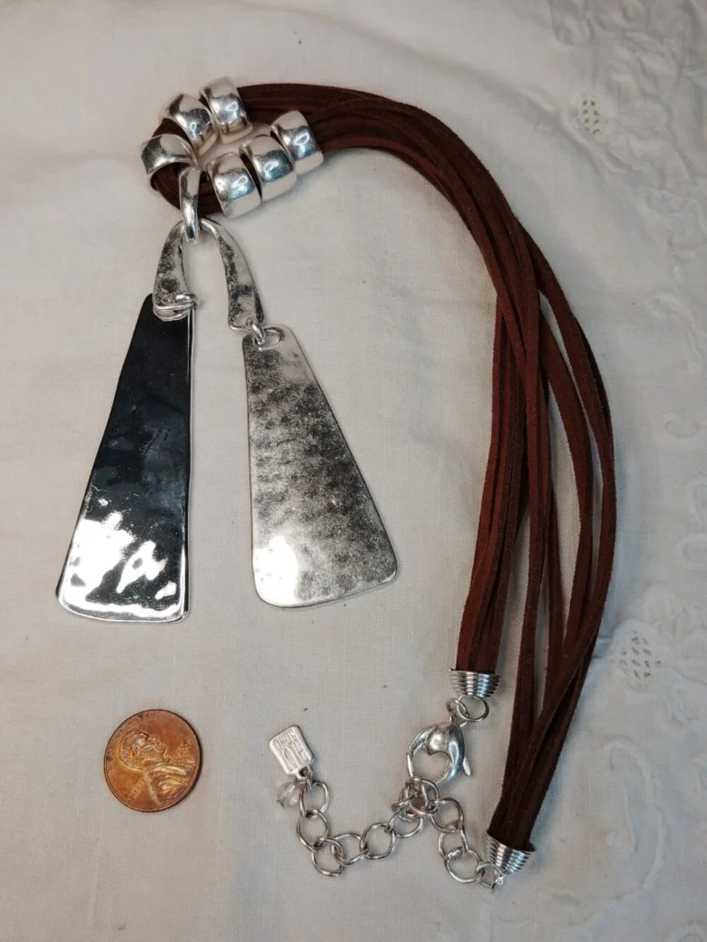 RLM Soho Leather Necklace – Silver Paddle Pendant
